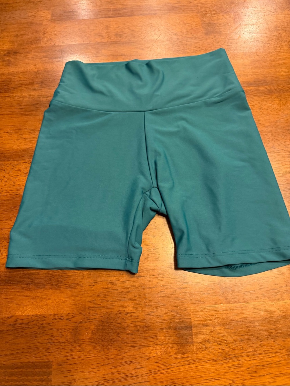 Skatie high rise bike shorts in teal, Made in USA! Recycled! size M